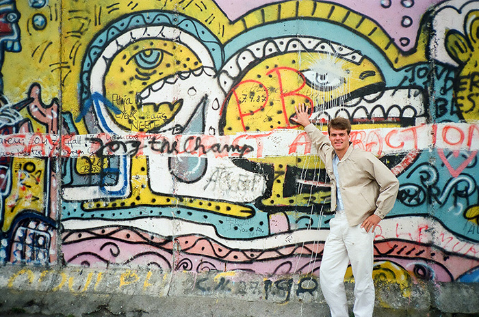 Mullen at the Berlin Wall during President Reagan's famous "Mr. Gorbachev tear down this wall" speech in 1987.