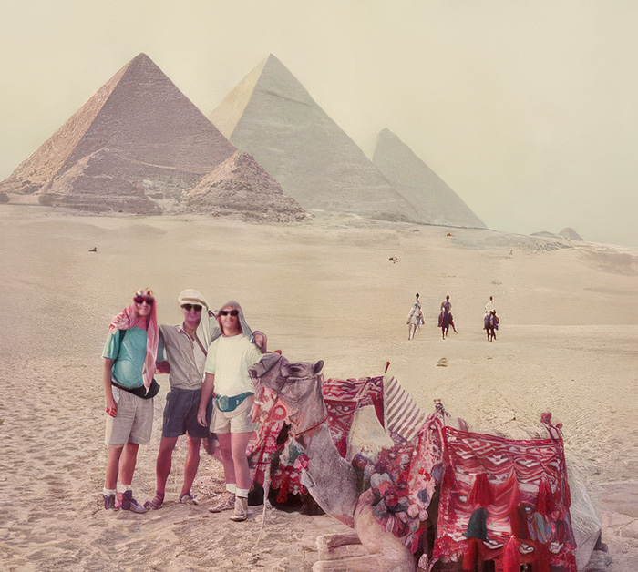Mullen (middle) in his years in the Middle East doing archaeological work.