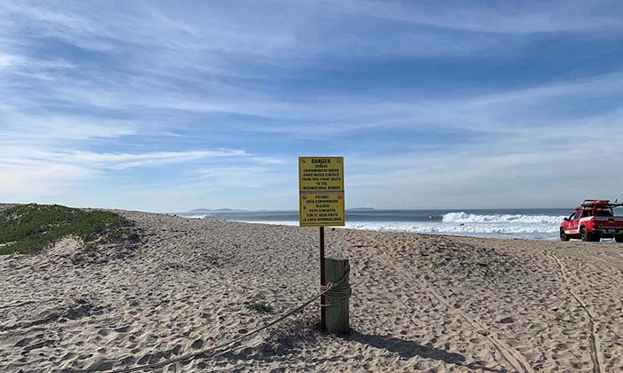 Danger sign on Imperial Beach