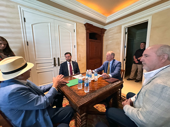 Mullen, Terry Caster and Brian Caster meeting with Vice President J.D. Vance