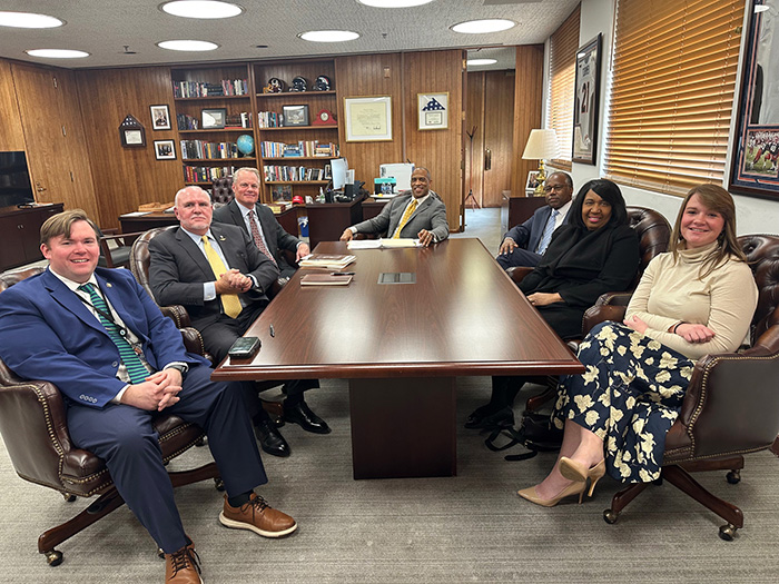 Mullen and Colonel Gough meeting with HUD Secretary Scott Turner and former HUD Secretary Dr. Ben Carson and his wife Candy Carson at HUD headquarters in Washington, D.C.