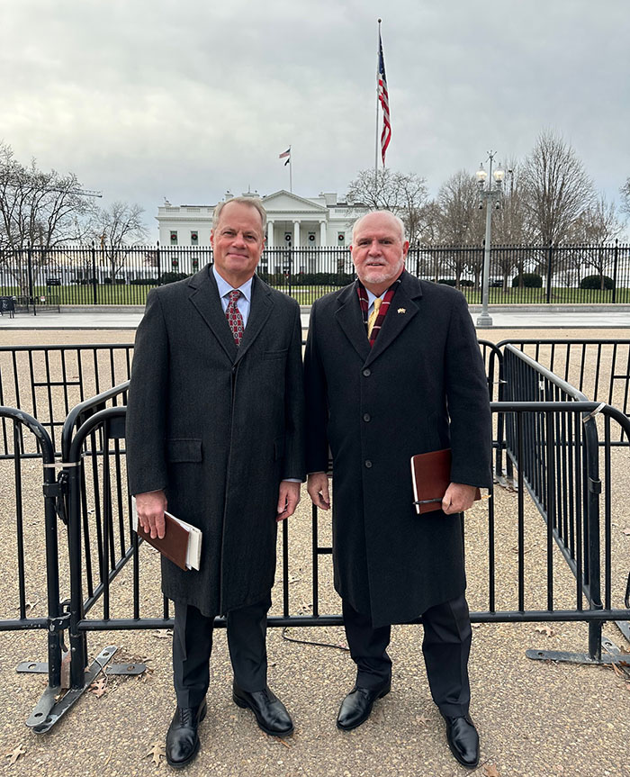 Mullen with USMC Colonel Patrick J. Gough (ret) after meetings in the White House.