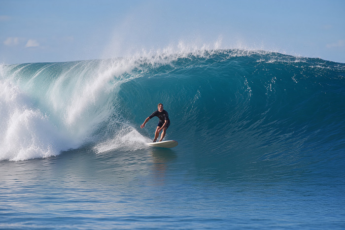 Mullen surfing in Del Mar, California.
